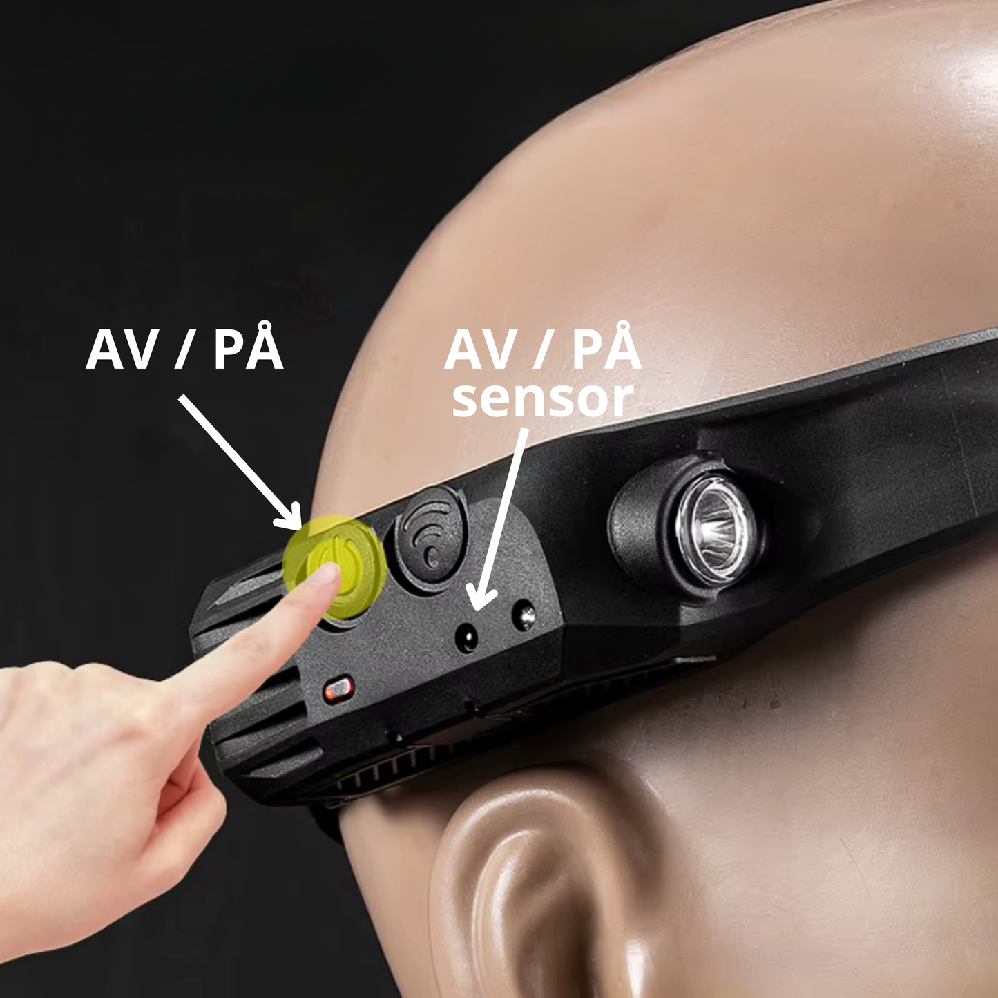 Stark pannlampa med sensor